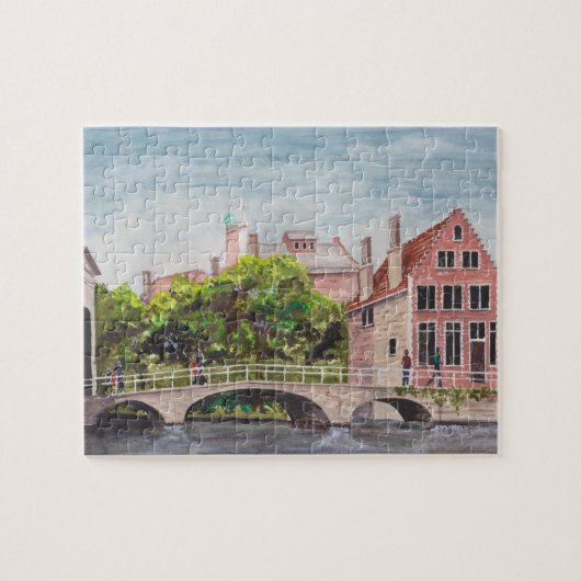 Bruges Water Color 絵画's by Farida Greenfield ジグソーパズル (横)