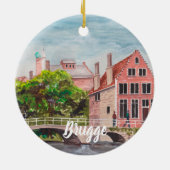 Bruges Water Color 絵画's by Farida Greenfield セラミックオーナメント (裏面)