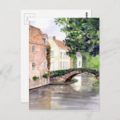 Bruges Water Color 絵画's by Farida Greenfield ポストカード (正面/裏面)