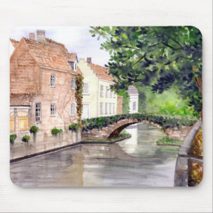 Bruges Water Color 絵画's by Farida Greenfield マウスパッド