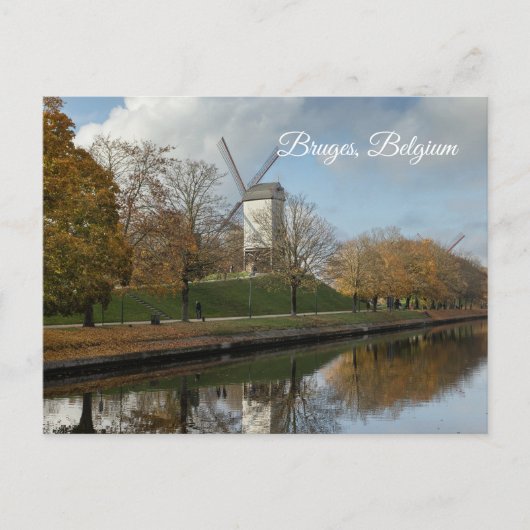 Bruges Windmills Autumn Reflections  シーズンポストカード (正面)
