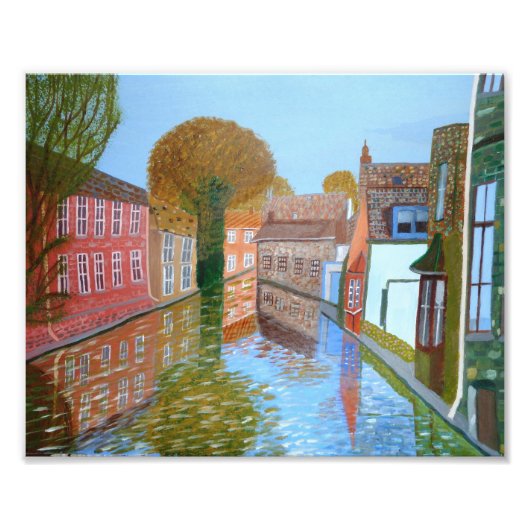 Brugge Canal写真 フォトプリント (正面)