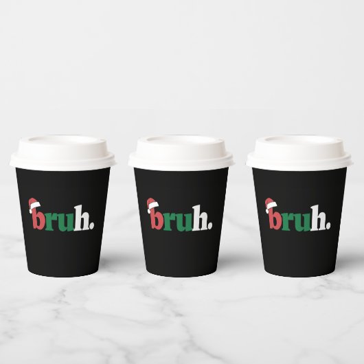 Bruhおもしろいミーム 兄弟クリスマスグリーティング 紙コップ (複数)