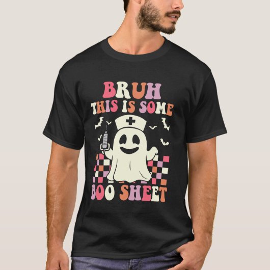 BruhこれはBooシートのGroovyハロウィンおもしろいである Tシャツ (正面)