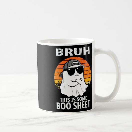 BruhこれはBooシート幽霊ハロウィーンの男性 コーヒーマグカップ (右)