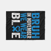 Bruhで11月We衣服ブルー糖尿病認識度T フリースブランケット (正面(横))