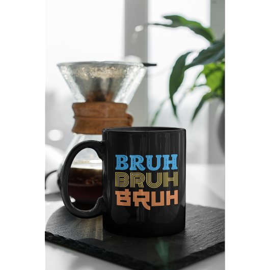 BRUHはっきりしたタイポグラフィデザイン コーヒーマグカップ