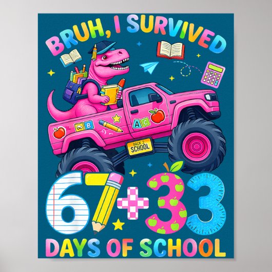 Bruhは男子小学生100日目を67日33日生き残った ポスター (正面)