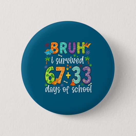 Bruhは67日間生き残った 33日 缶バッジ (正面)