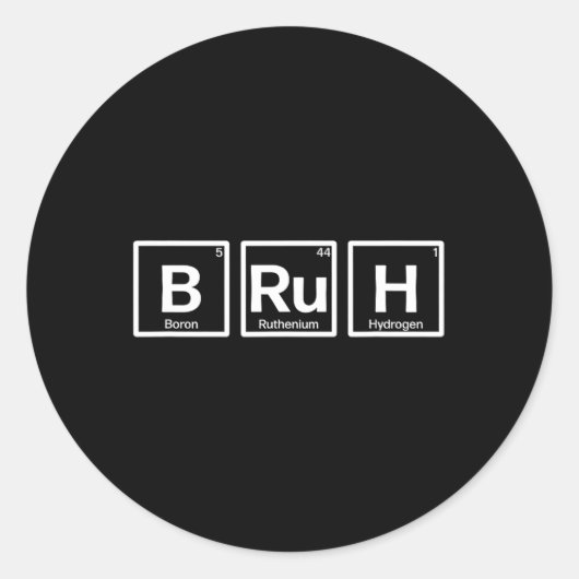 Bruhゲーマースラングミームデザイン ラウンドシール (正面)