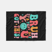 Bruhテストの日この先生男の得子の女の子 フリースブランケット (正面(横))