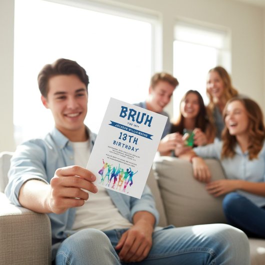 BRUHトゥイーンモダン誕生日招待状 招待状
