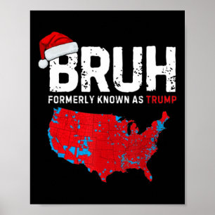 Bruhトランプ大統領の選挙結果マップおもしろい ポスター