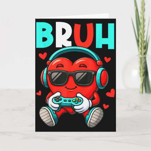 Bruhハートゲーマー バレンタイン向けゲームコントローラー カード (正面)