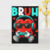 Bruhハートゲーマー バレンタイン向けゲームコントローラー カード (黄色い花)