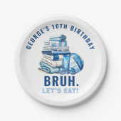 BRUHブループールパーティーボーイ誕生日 ペーパープレート (正面)