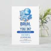 BRUHブループールパーティーボーイ誕生日 招待状 (スタンド正面)