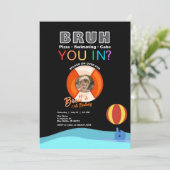 「Bruhプールパーティー」誕生日招待状（写真付き） 招待状 (スタンド正面)