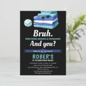 BRUHボーイズブループールパーティー誕生日招待状 招待状 (スタンド正面)