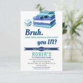 BRUHボーイズ ブループールパーティー 誕生日招待状 サンキューカード (スタンド正面)