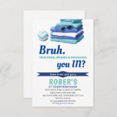 BRUHボーイズ ブループールパーティー 誕生日招待状 サンキューカード (正面/裏面)