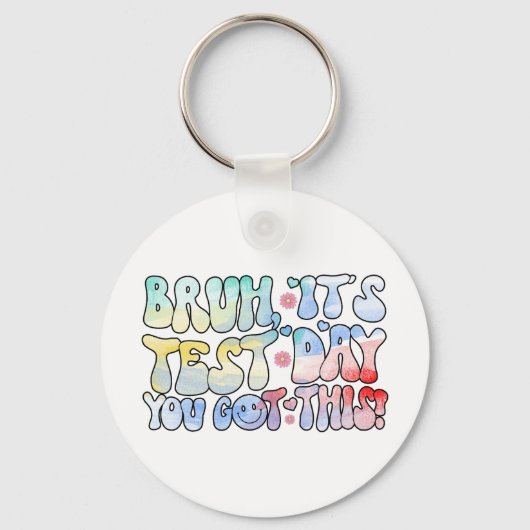 Bruh今日のテスト得日だおもしろい キーホルダー (正面)