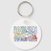 Bruh今日のテスト得日だおもしろい キーホルダー (裏面)