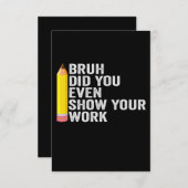 Bruh仕事のギフトも見せてくれた先生 サンキューカード (正面/裏面)