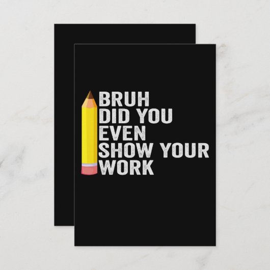 Bruh仕事のギフトも見せてくれた先生 サンキューカード (正面/裏面)