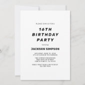 BRUH写真十代の男の子の誕生日パーティー 招待状 (裏面)