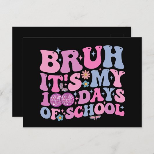 Bruh学校の私の100日バタフライディスコ ポストカード (正面/裏面)