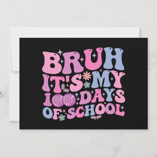 Bruh学校の私の100日バタフライディスコ 招待状 (正面)