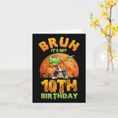 Bruh私の10誕生日で私は10歳のダビング カード (黄色い花)