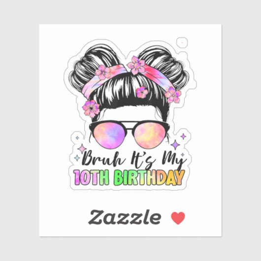 Bruh私の10誕生日10歳 シール (シート)