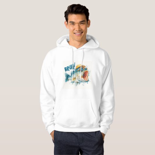 BRUH魚おもしろいミーム | 魚釣りクールユーモアTシャツ パーカ (正面フル)