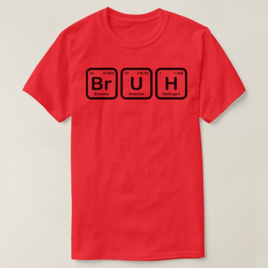 Bruh おもしろい Science Bruh Periodic Table Elements Me Tシャツ (デザイン正面)