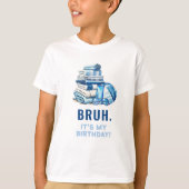 BRUH. お誕生日おめでとう!プールパーティーの少年 Tシャツ (正面)