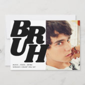 Bruh ティーン写真 誕生日 インビテーション (正面)