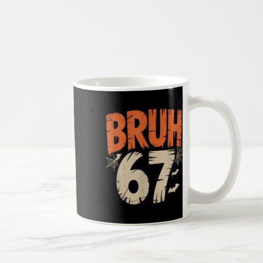 Bruh ハロウィン 67 ミーム コーヒーマグカップ (右)