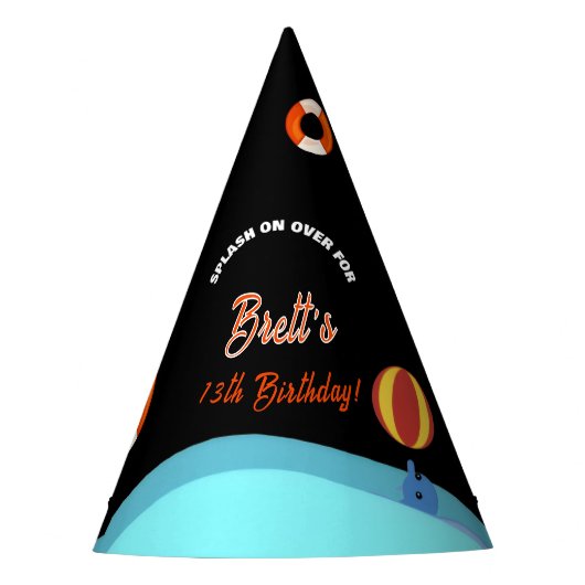 Bruh プールパーティー 誕生日  パーティーハット (正面)