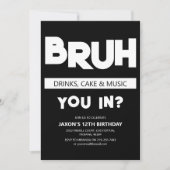 BRUH | 参加する?誕生日 招待状 (正面)