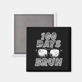Bruh 100日の学校の100日目サングル マグネット (正面/裏面)