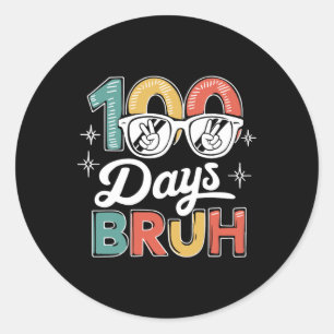 Bruh 100日の学校の100日目サングル ラウンドシール