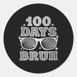Bruh 100日の学校の100日目サングル ラウンドシール