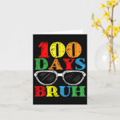 Bruh 100日の学校サングラス先生学生 カード (黄色い花)