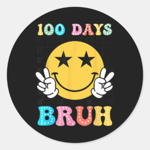 Bruh 100日の学校スマイル顔Scの100日目 ラウンドシール