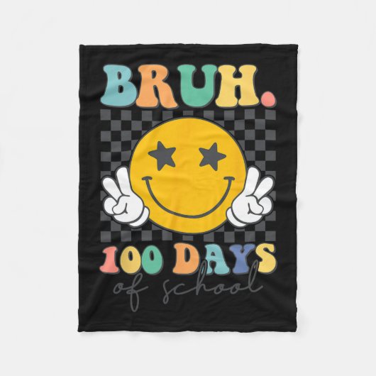 Bruh 100日の学校100日目の少年G フリースブランケット (正面)