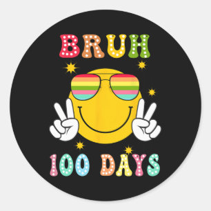 Bruh 100日の学校100日目スマイル ラウンドシール
