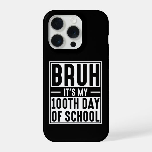 Bruh 100日目の学校 Funny Kids  iPhoneケース (裏面)