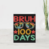 Bruh 100 Days Of School 100th Day Of School Retro  カード (正面)